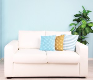 Blue is a trendy color this year as it adds brightness to a room and makes neutral shades stand out.