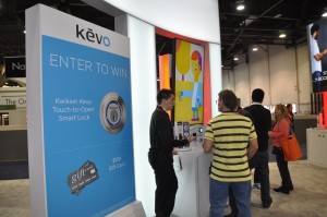 At the Kwikset booth, attendees were able to browse new products, like the latest version of the Kevo Touch-to-Open Smart Lock. 