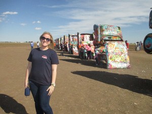 Renee Changnon, editor, explores Cadillac Ranch in Amarillo, Texas.