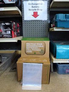 At Greenwood Hardware, recycling batteries is one way they strive to keep the community green. 