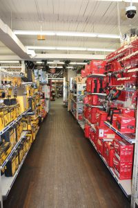Along with original signage, Dwyer Bros. Hardware keeps its charm with original wood flooring and posted clippings and photos from its history.