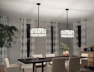 Kichler Birkleigh Pendent Lights in dining room