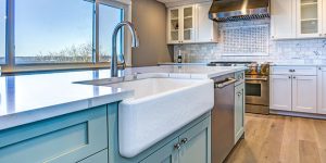 Kitchen with farmhouse sink