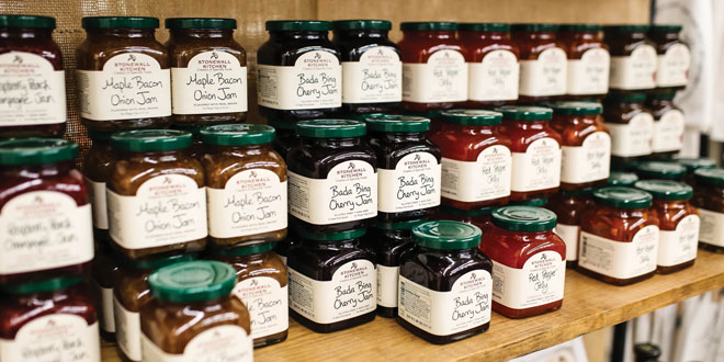 jars of jam on a niche product display