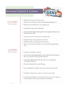 Event Checklist & Timeline | Hardware Retailing
